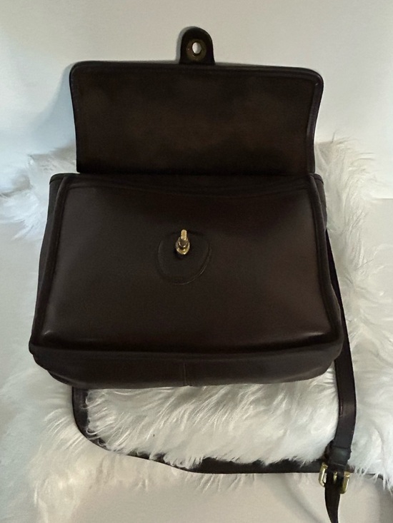 Vintage Coach NYC Station Bag Brown Glove Leather Crossbody Top Handle Rare USA - Picture 11 of 14